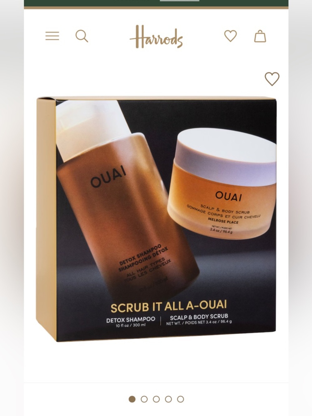 NIB: OUAI Scrub It All A-Ouai Set Detox Shampoo & Body Scrub Kit